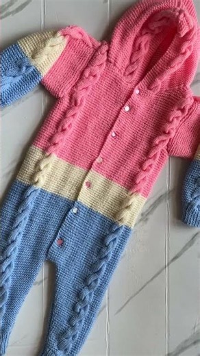 New Baby romper knitting #design#pattern #sweater #diy #hoodie #handmade #idea #shortsfeed #easyknit