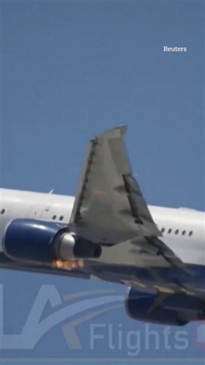 Terrifying moment Boeing passenger plane catches FIRE after take off with flames erupting from the engine | The Sun