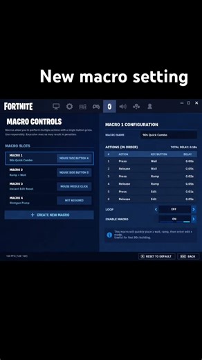 Fortnite added a new macro setting