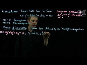 Second Order Linear ODEs Superposition of Solutions