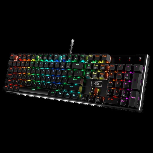 Redragon DEVARAJAS K556 RGB Mechanical Gaming Keyboard | Aluminum Base | 104 Standard Keys | Redragon Keyboard | Best Keyboard | rgb Keyboard |