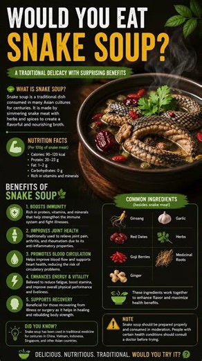 Snake Soup 🐍🍲 | One of the World’s Most Unusual Soups