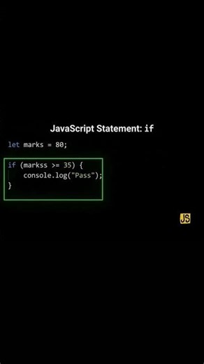 JavaScript if Statement checks whether a condition is true. If the condition evaluates to true.