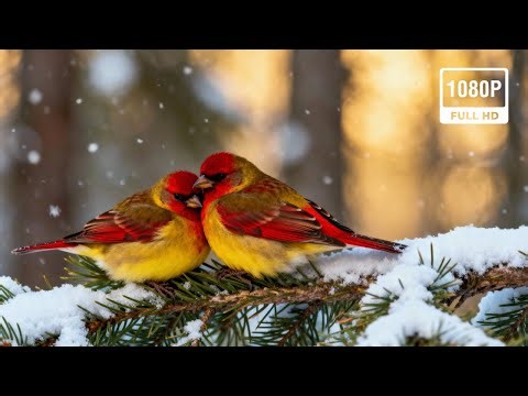 Winter Morning Bird Sounds & Relaxation Music for Stress Relief and Inner Peace