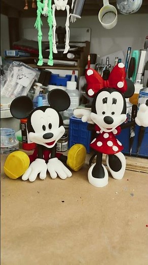 Mickey and mini mouse 3d printed from maker world