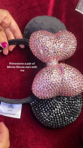 DIY Rhinestone Minnie Mouse Ears Tutorial