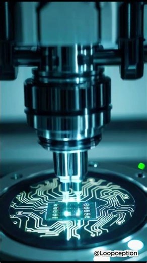 Microchip Manufacturing – A Satisfying Macro View (3D Animation Loop)