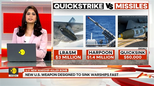 12K views · 201 reactions | The U.S. Air Force recently used a B-2 stealth bomber to test its new weapon, the ‘Quicksink.’ It has been described as a low-cost, precision-guided bomb that is designed to rapidly sink warships and boost U.S. maritime strike capabilities in the Pacific. #usa #china #bomb Molly Gambhir reports | WION | Facebook