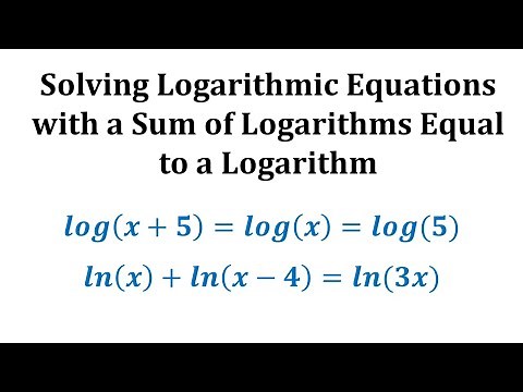 Ex: Solve Logarithmic Equations Containing Only Logarithms