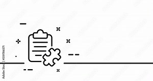 Putting together puzzles. Clipboard with puzzle, problem solving, creative think, inspiration, teamwork, jigsaw puzzle. One line drawing animation. Motion design. Animated technology logo. Video 4K Stock Video