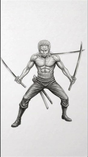 Zoro Sword Drawing… This Looks TOO Real 😳⚔️ #art #drawing #hyperrealism #satisfying