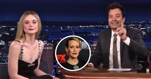 Elle Fanning tells Jimmy Fallon the reason why she just can't stop laughing when Sarah Paulson is around