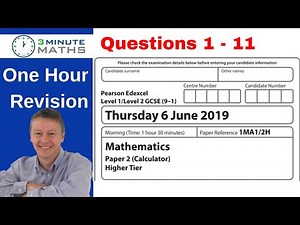 Edexcel GCSE Higher Maths Calculator Q1 - 11 - One Hour Revision