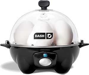 Dash Rapid Egg Cooker - Boiler, Poacher & Steamer - Includes Measuring & Recipe Guide - Dishwasher Safe - Holds 7 Eggs, Black