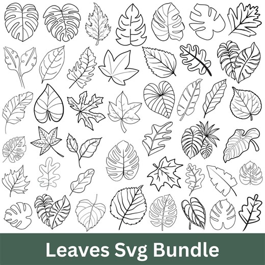 Leaves SVG Bundle: Autumn Leaf Svgs,cut Files for Cricut,digital(instant Download) - Etsy