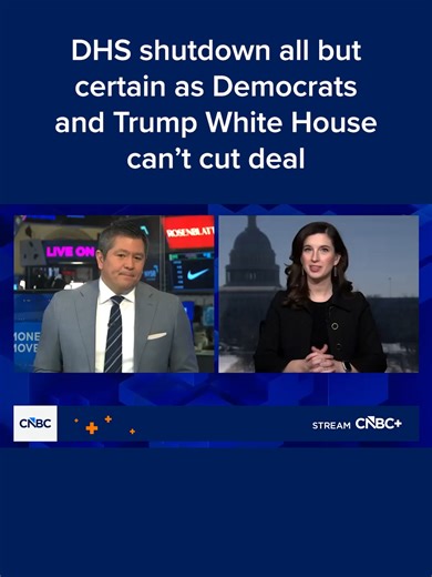 The Department of Homeland Security is barreling toward a shutdown after Senate Democrats and the White House failed to clinch a deal before the deadline. Read more at the #linkinbio or the link on screen. #CNBC
