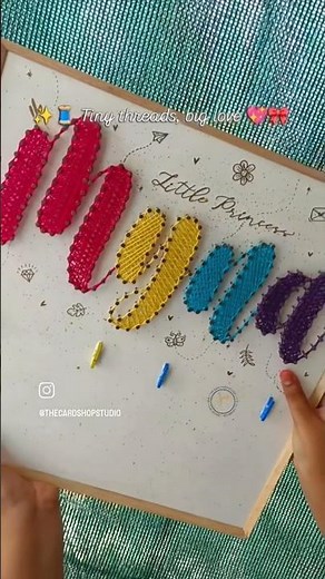 how to make string art /string art name plate #stringart #stringarttutorial #stringartcrafts #shorts