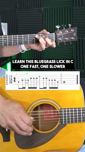 Bluegrass Guitar Beginner Lick in C
