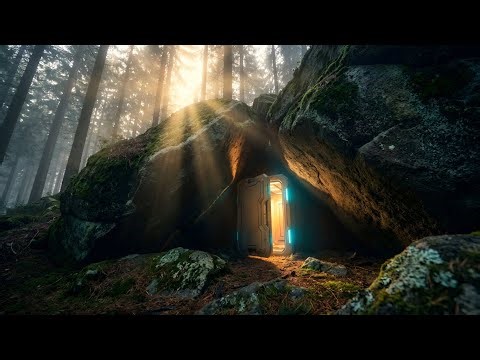 I Built a Secret Futuristic Underground Shelter Beneath Giant Boulders | Silent ASMR Build