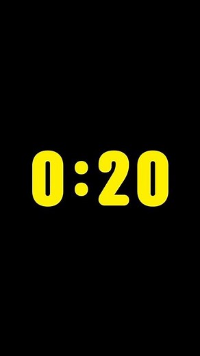 SILENT - 20 Second Countdown Timer - Curved Bold - Yellow