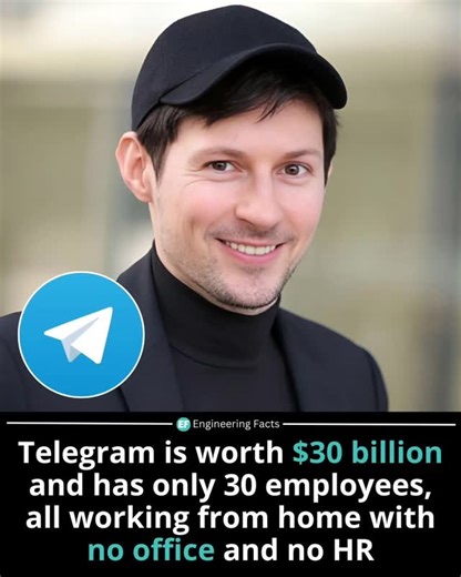 Tech Hub on Instagram: "Telegram’s lean structure is one of the most unusual success stories in modern tech. Despite serving hundreds of millions of users worldwide, the platform runs with a micro-team of about 30 fully remote employees. Founder Pavel Durov built Telegram around automation, high-efficiency engineering, and a deep belief in minimal bureaucracy — allowing the company to scale without the usual corporate layers. Unlike most tech giants that rely on massive campuses and large HR dep