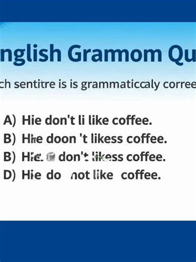 Test your English skills Can you answer this English quiz correctly? Improve your vocabulary, grammar, and understanding in a fun and simple way! English test English quiz learn English English skills vocabulary test grammar quiz improve English English practice ESL learning English challenge #englishtest #englishquiz #learnenglish #englishlearning #esl #vocabulary #grammar #englishpractice #englishchallenge #education #fyp #foryou #foryoupage