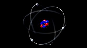Atom rotating single nucleus proton neutron electron loop 4K | Premium Stock Video Footage