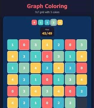 7x7 Graph Coloring (5 colors) #puzzle #braingames