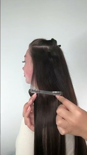 Before and after using Foxy Locks clip ins