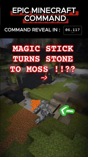 Minecraft MAGIC STICKS turn stone to moss!!