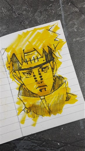 I draw Pain Using Brush pen this is not worth it 😐 #shorts #animedrawing