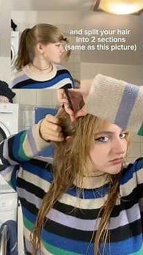 Super easy 5 step wolfcut / butterfly cut/ layers - with curtain bangs #diyhaircut #wolfcut