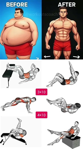 Lose belly fat and build abs in 14 day with this amazing workout 💪 #abs #exercise