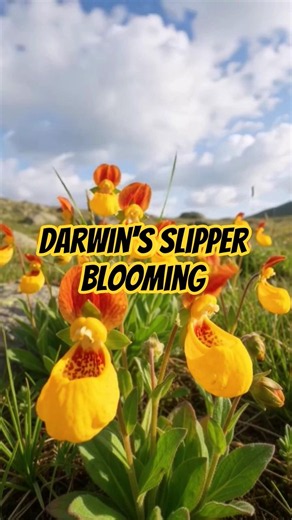 Darwin's Slipper Orchid Blooming in Time Lapse 🌺 #shorts