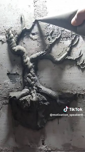 tree without leaves from cement #cement #art #diy #ideas #drawing