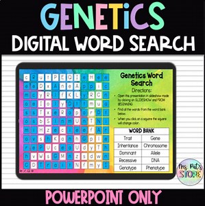 Genetics-Digital Word Search (Inheritance,Genotype, Phenotype...)