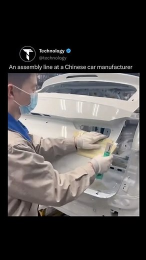 Technology on Instagram: "Follow (US) 👉🏼 @TECHNOLOGY to learn new things every day! 💫🤖 An assembly line is a highly organized production system designed for efficient and consistent vehicle manufacturing. It follows mass production principles, dividing the assembly process into sequential steps at dedicated workstations. As the vehicle moves along the conveyor, components like the chassis, engine, and interior parts are gradually assembled. Tasks, handled by workers, robots, or both, include