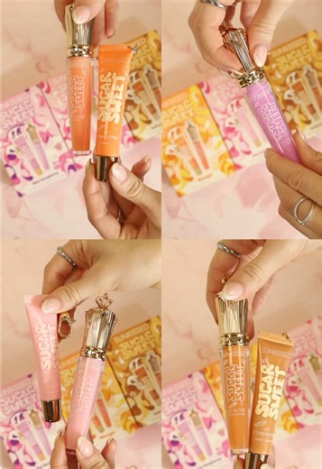 Your NEW lip obsession is here 🤩🍬💗✨ Our brand new Sunkissed Sugar Sweet contains a lip conditioner and lip gloss to keep your lips hydrated and glossy all day long 👄 Available in 4 flavours: Marshmallow, Mango, Salted Caramel, and Blue Raspberry 🍓 Shop now on our TikTok shop ✨ #Sunkissed #SugarSweet #lipgloss #lipconditioner