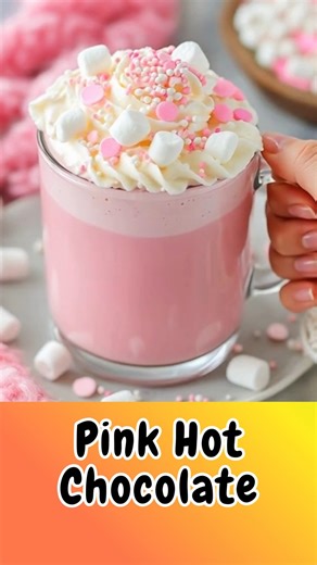 This Pink Hot Chocolate is a dreamy twist on classic cocoa - rich, velvety, and softly pink with a sweet vanilla–white chocolate flavor. Perfect for Valentine’s Day, Christmas parties, baby showers, or cozy nights in, it’s as beautiful as it is comforting! 💕❄️ | Tasty Gastronomic