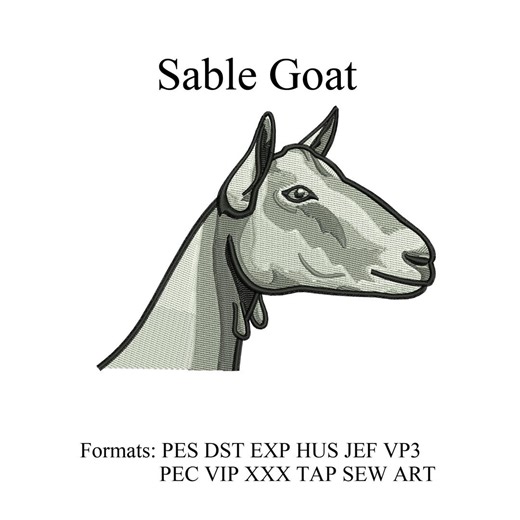 Sable Goat Embroidery Design, Farm Breeds Machine File (3-5 Inch) (digital Download N86) - Etsy