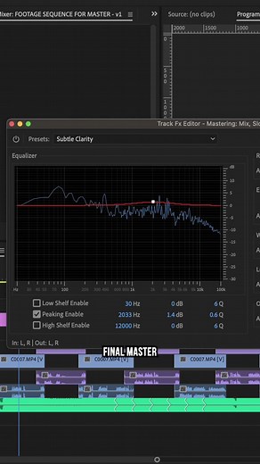 The EASIEST Way To MASTER AUDIO in PREMIERE PRO #premierepro #learnpremierepro #howtoedit #videoeditor #videoediting #editing #editing101 #mix #master #justinserran