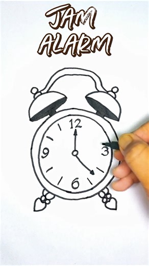 How to Draw an Alarm Clock Easy ⏰ Step by Step Drawing for Beginners #howtodraw #shorts