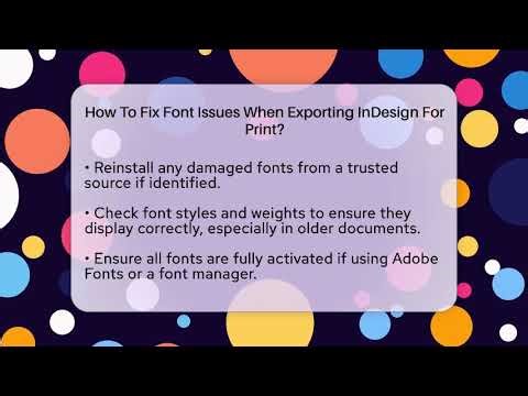 How To Fix Font Issues When Exporting InDesign For Print? - Design Tool Unlocked