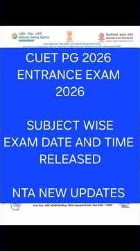 CUET PG 2026 | Subject-wise Schedule of Common University Entrance Test [CUET (PG)] 2026 | NTA CUET