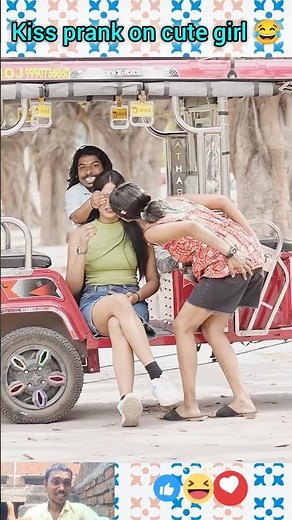 Kiss prank on cute girl 😂 #shorts #viral #funny #reels #pranks