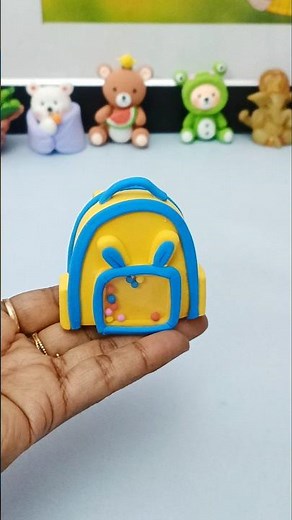 Mini Backpack Clay Art 🎒✨ | Cute & Aesthetic Clay Craft | Easy Miniature DIY Idea#youtubeshorts#diy