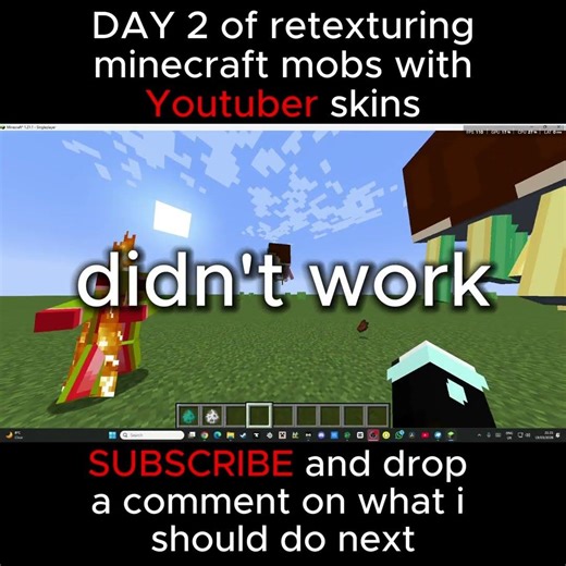 day 2 of retexturing mobs #dantdm #minecraft #blockbench #minecraft #design #mods #resourcepacks