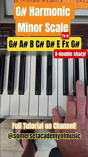 G Sharp Harmonic Minor Scale 🎹 #piano #minorscale #doublesharp