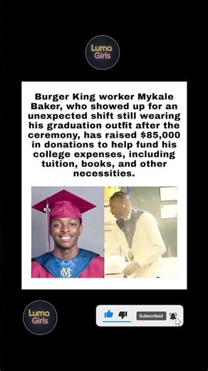 📣Graduate Works Shift in Cap & Gown Receives $85K for College 🍔💙#shorts