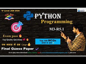 Class-1 NIELIT O Level Python MCQ | 50 Most Important Questions | O Level M4 Python Exam